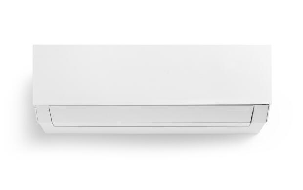 Wit airconditioning apparaat aan een witte muur.