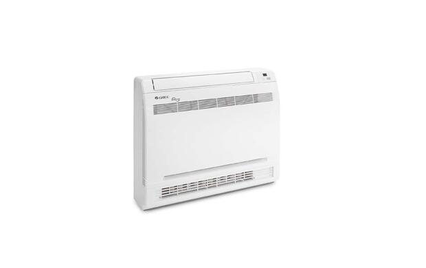 Een witte unit, waarschijnlijk een airconditioner of verwarming, met ventilatieroosters.