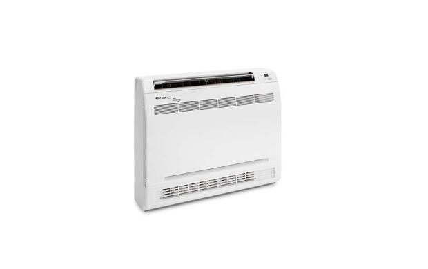 Wit airconditioningsapparaat met ventilatieopeningen en een merknaam "Gree" erop.