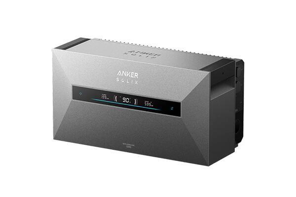 Grijze ANKER SOLIX-unit met digitaal display.